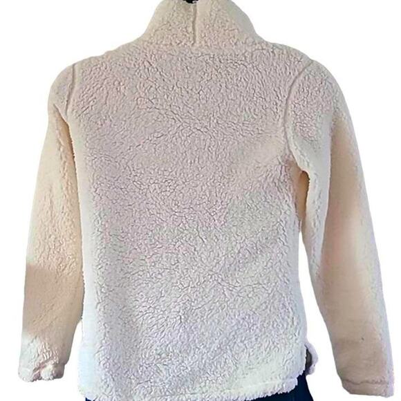 St. John's Bay Sherpa Fleece Pullover Faux Fur Hoodie White Size Medium NWOT - Picture 3 of 6